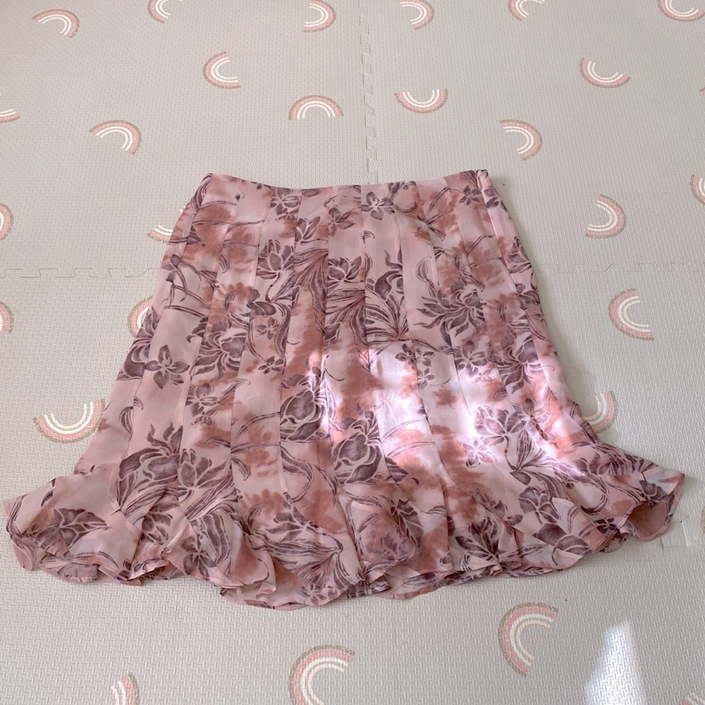 100% Silk Y2K Low Rise Ruffle Summer Skirt